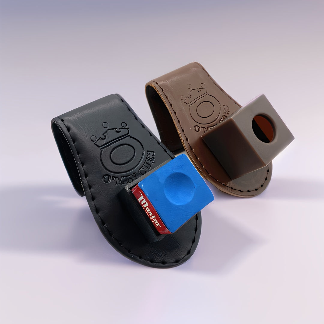 Magnetic Leather Billiard Chalk Clip for Pool and Snooker Storage