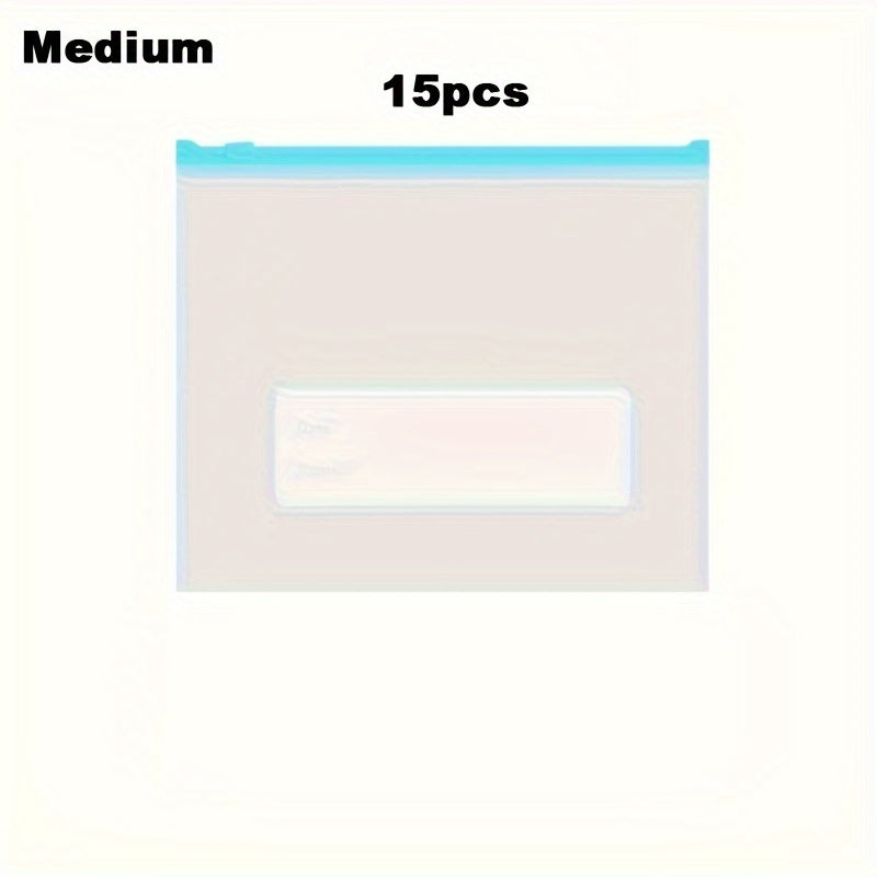 BPA-bezatish Reusable Plastik Vacuum Sealer Saqlash Sumkalar - 10, 15 yoki 20 ta Ziplock Saqlash Sumkalaridan tanlang, oziq-ovqat uchun. Meva, sabzavot, loviya va boshqalar uchun mukammal yopiq sumkalar. Elektrsiz, ko‘p funksiyali uy tashkiloti yechimi.