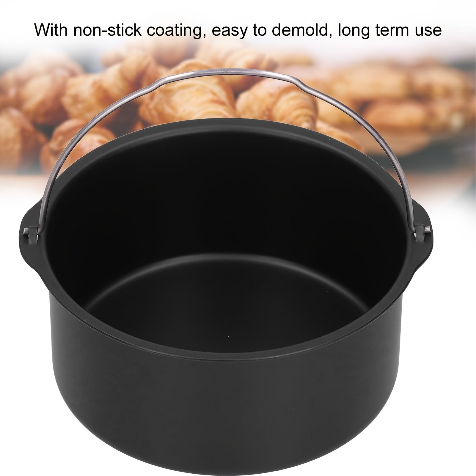 Medium 7-Inch Non-Stick Carbon Steel Air Fryer Baking Pan with Attachments