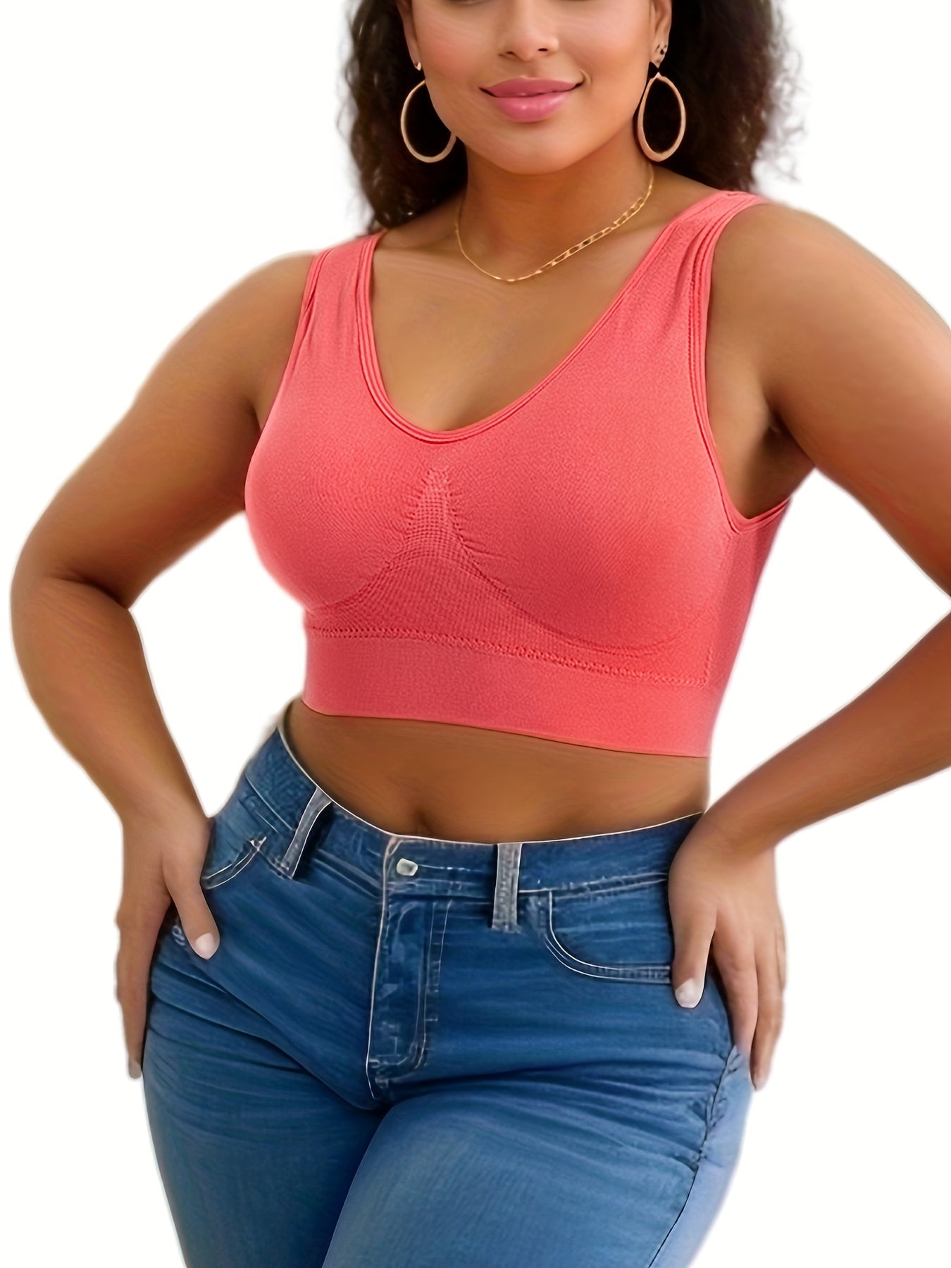 Women's Plus Size Seamless Sports Bras 5XL Breathable Supportive Gym Tops