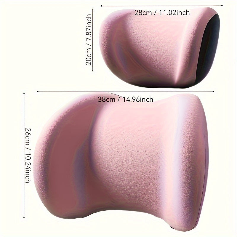 Car Seat Cushion Yoga Memory Foam Headrest and Waist Support Pads