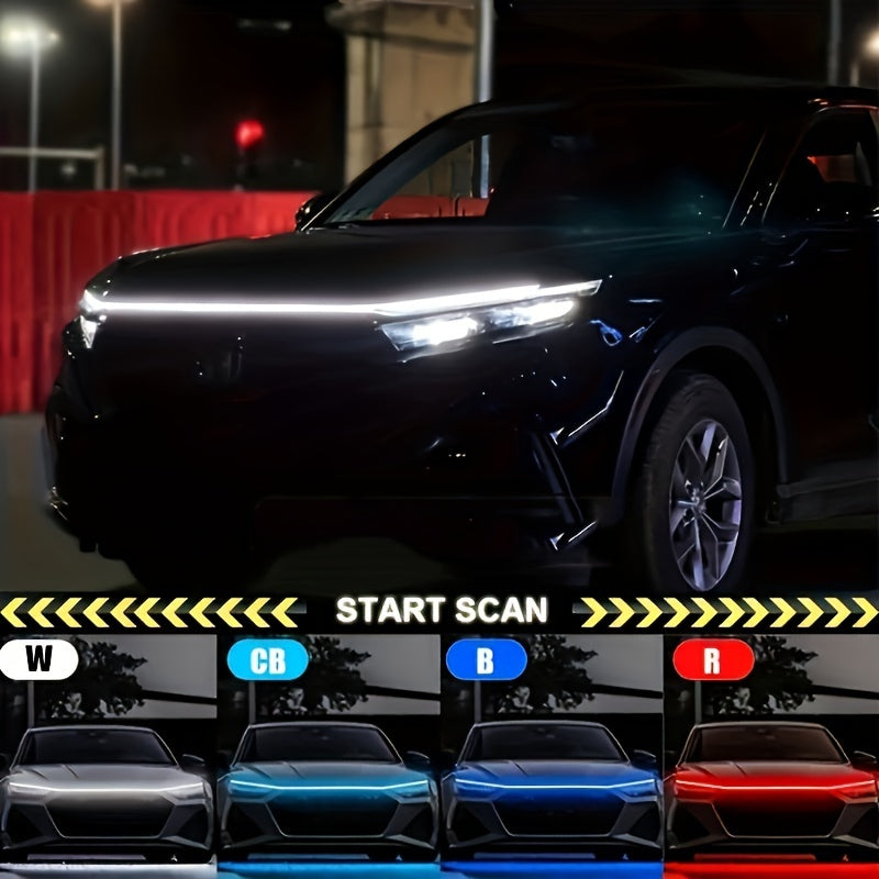 12V LED Car Hood Lights Universal Fit for Trucks Pickup Hard-Wire Installation Multiple Colors