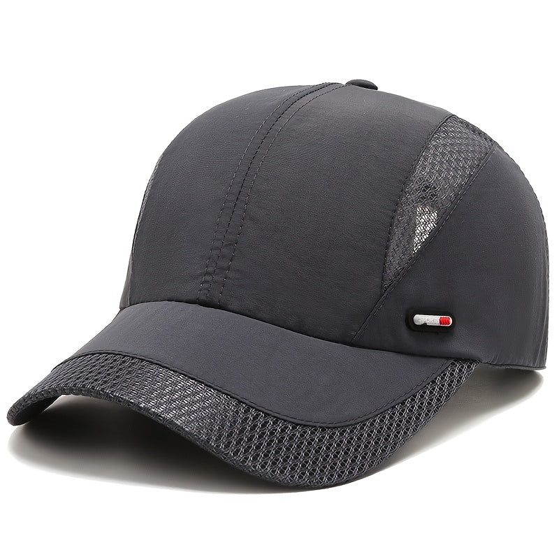 Men's Mesh Baseball Cap with Large Brim Quick-Dry Breathable Casual Outdoor Sports