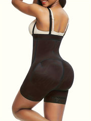 Women's Compression Shapewear Bodysuit with Removable Hip Pads and Butt Lifter