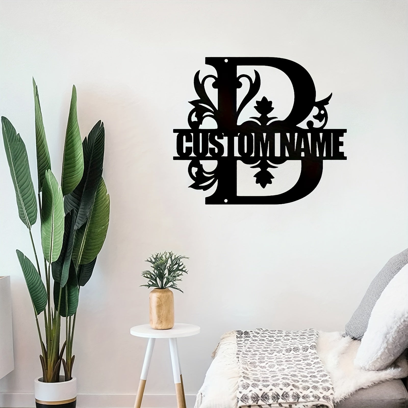 Personalized Metal Family Name Wall Decor with Custom Iron Monogram Sign