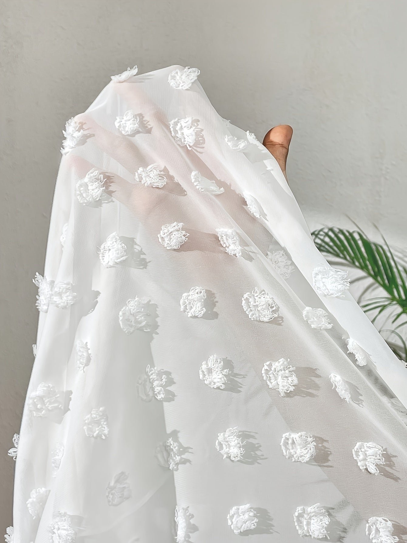 Women's Sheer Swiss Dot Open Front Cardigan Long Sleeve Polyester Summer