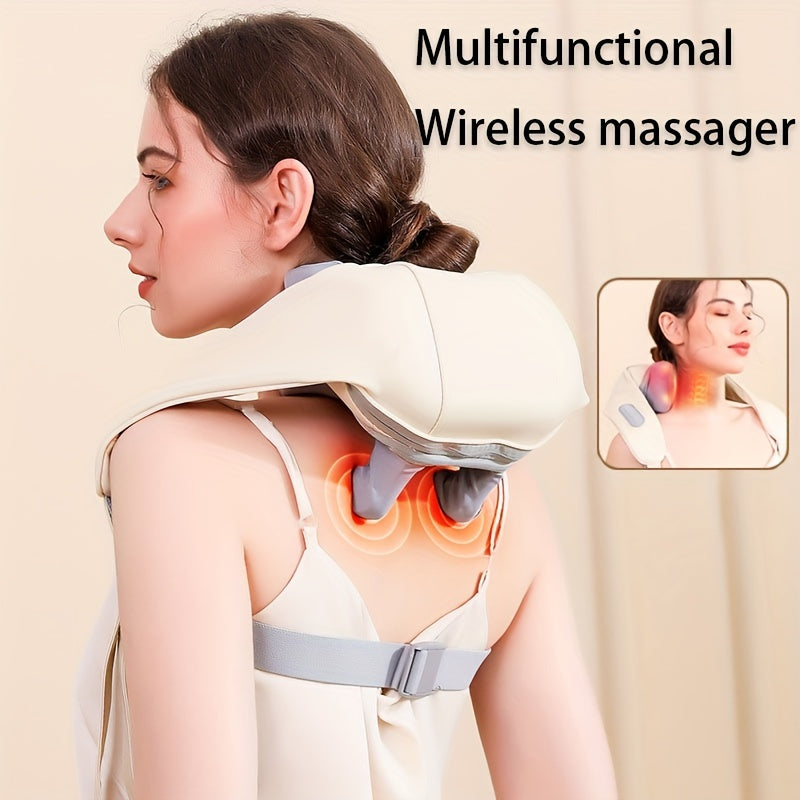 Wireless Massage Pillow with Heat and 6 Massage Nodes for Whole Body Relaxation