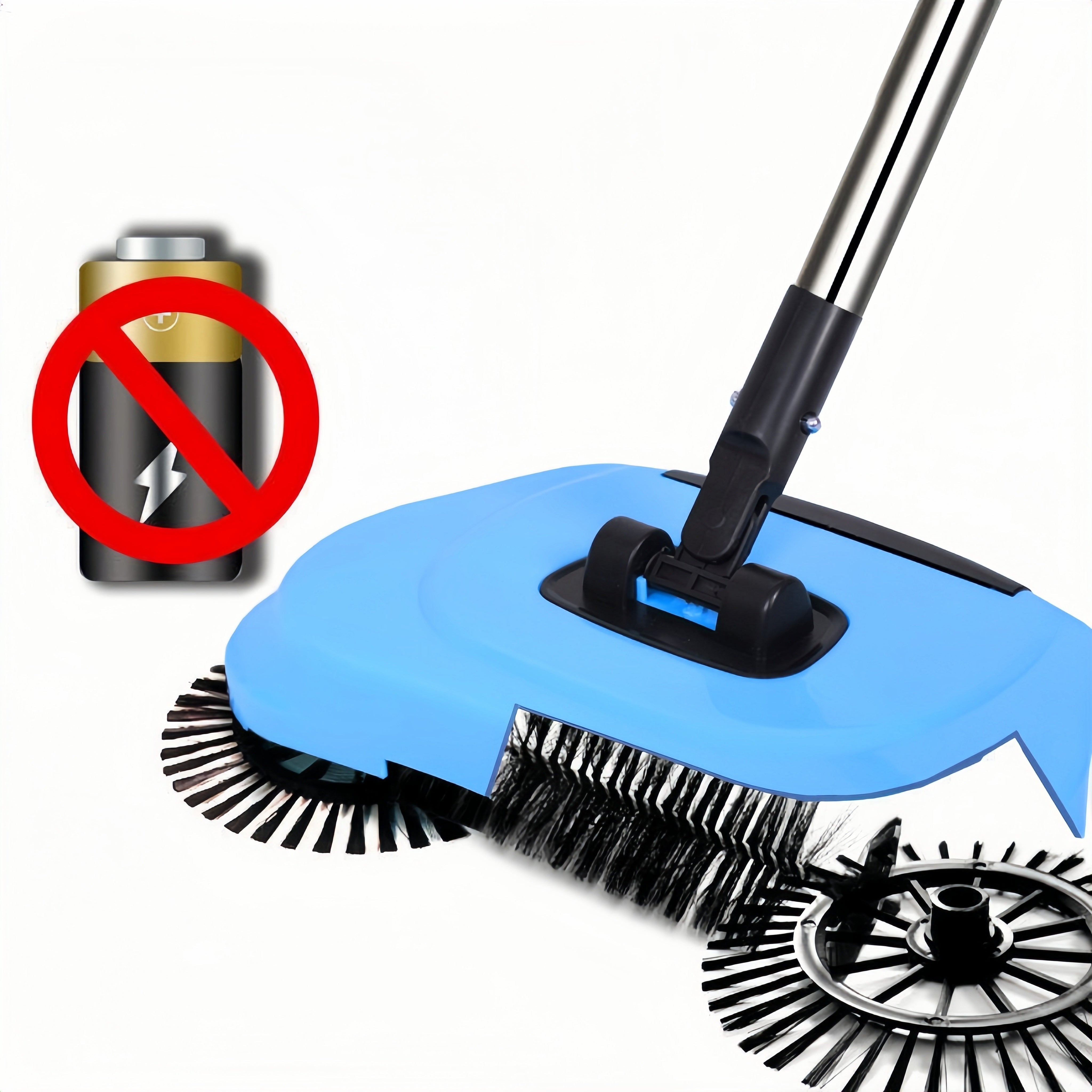 3-in-1 Manual Broom Dustpan Mop Set for Hard Floors Pet Hair Spills