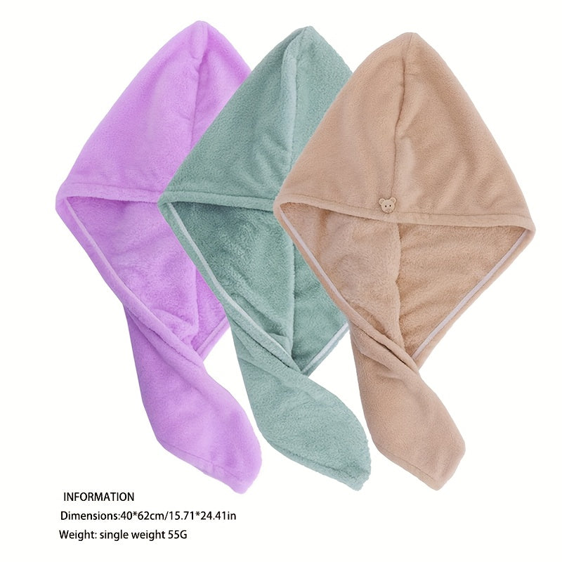Super Soft Microfiber Hair Towel with Buttons for All Hair Types Women