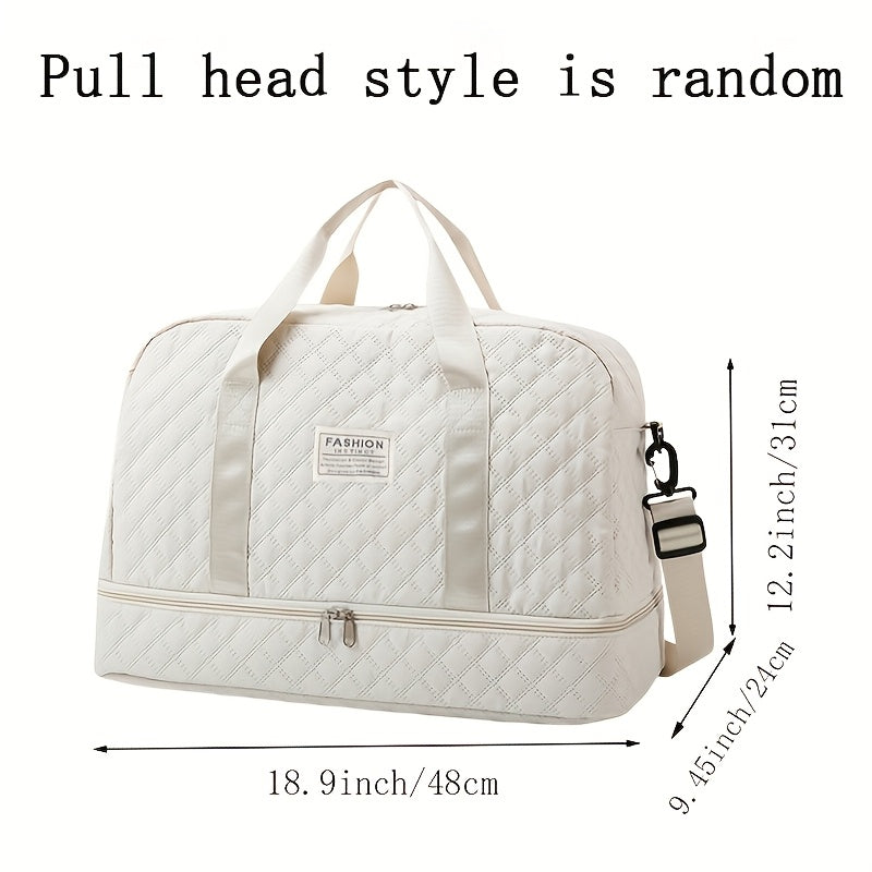 1 шт. Женская нейлоновая дорожная сумка - легкая с большой вместимостью, может использоваться как ручная, так и через плечо, с застежкой на молнии для коротких поездок.