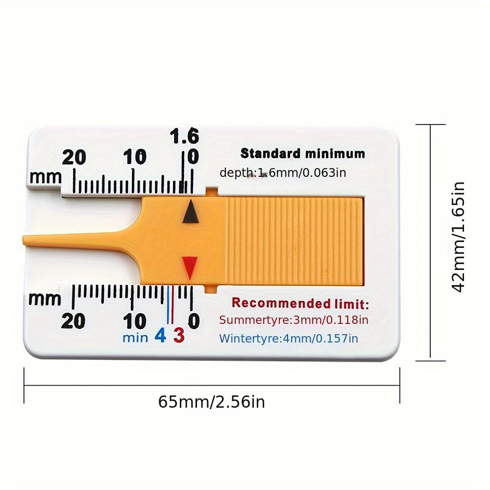 Universal Car Tire Tread Depth Gauge Plastic Tread Measure Tool 0-20mm