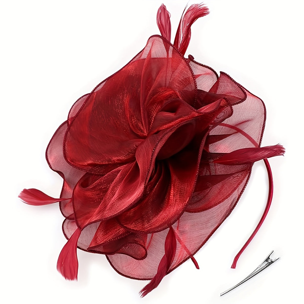 Sombrero fascinator de estilo 1950 para mujer, flor sin plumas, diadema para el cabello, fiesta de té, boda