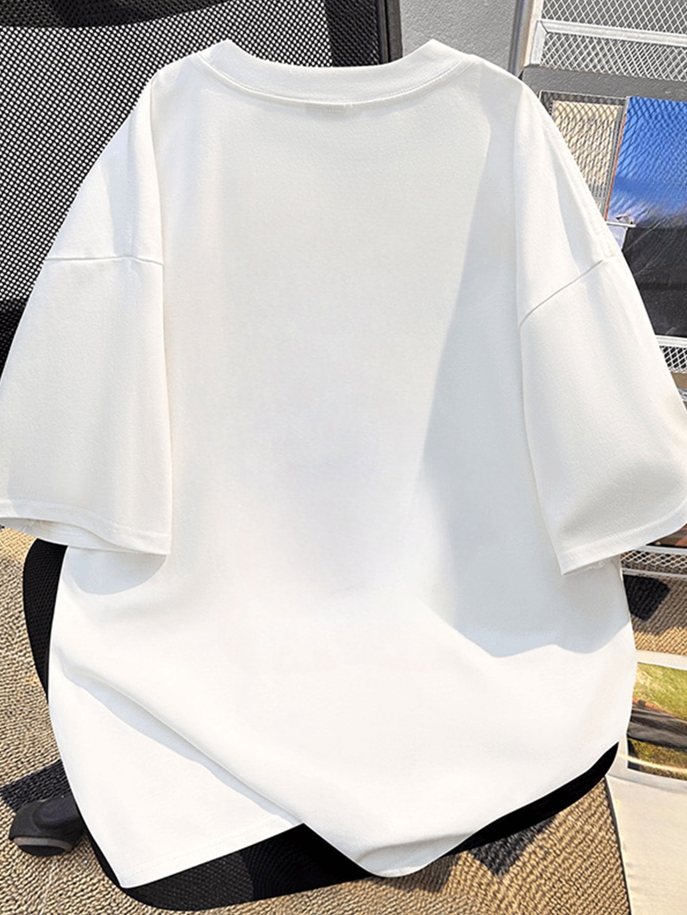 Men's Black Short Sleeve T-Shirt with Blue Monster Graphic Cotton Casual Relaxed Fit