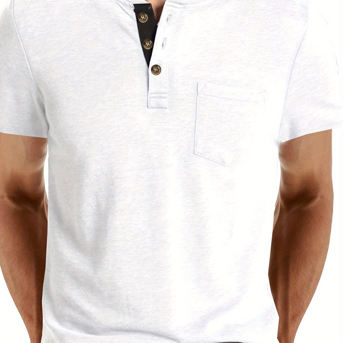 Erkaklar uchun klassik ko'k Henley ko'ylagi, qulay kesim, tasodifiy qisqa yeng, ko'krak cho'ntagi, dumaloq bo'yin, mashinada yuvish mumkin - tasodifiy kiyimlar uchun ideal.