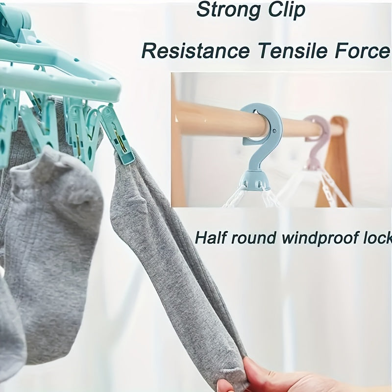 32-Piece Plastic Folding Clothes Hangers for Laundry Drying Space-Saving Organizer