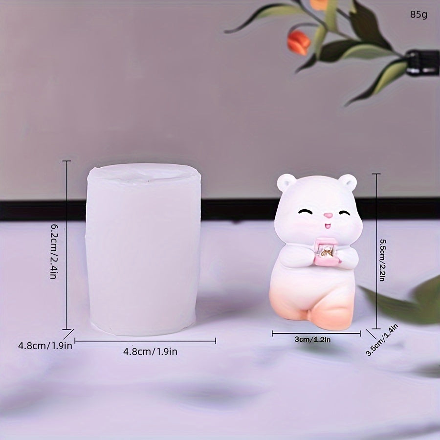 Molde de silicona Mini Bear para velas de aromaterapia y decoración de pasteles, pequeño accesorio de manualidades