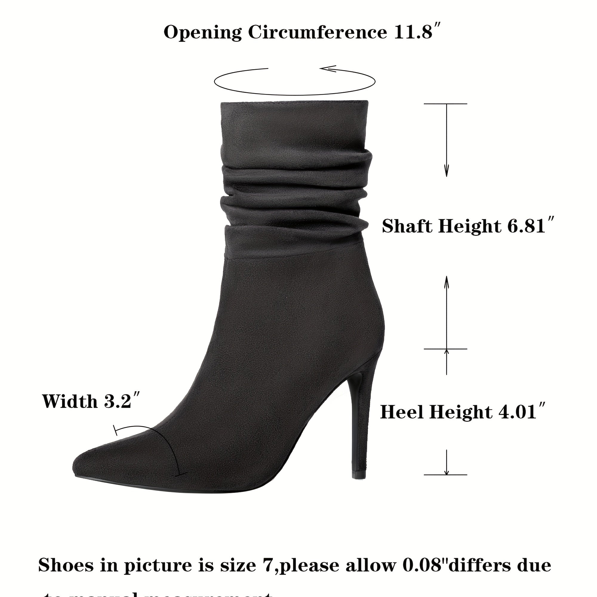 Women's Faux Leather Mid-Calf Boots Zipper Round Toe Casual