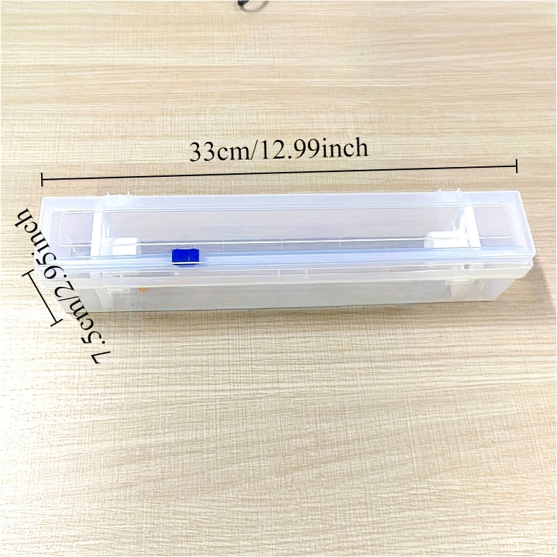 Plastic Wrap Cutter with Built-In Slicer for Kitchen Office Home Organization