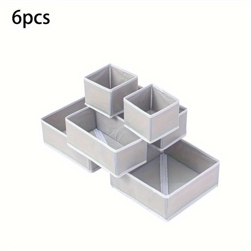 6-Pack Foldable Non-Woven Storage Bins for Closet Organization