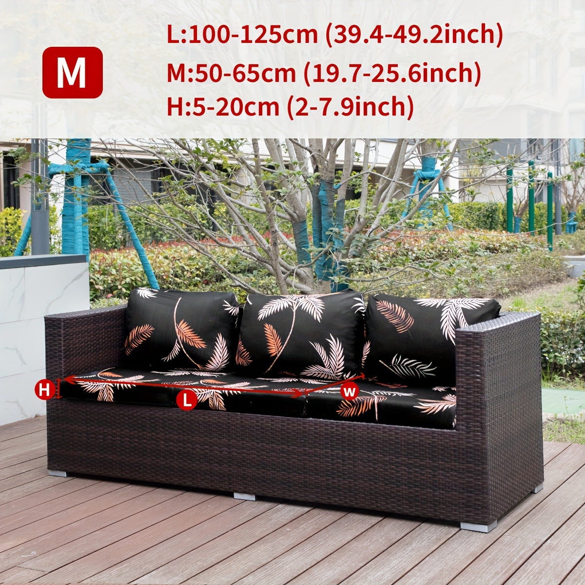 Набор чехлов для подушек для уличного дивана с богемским принтом животных, листьев и цветов