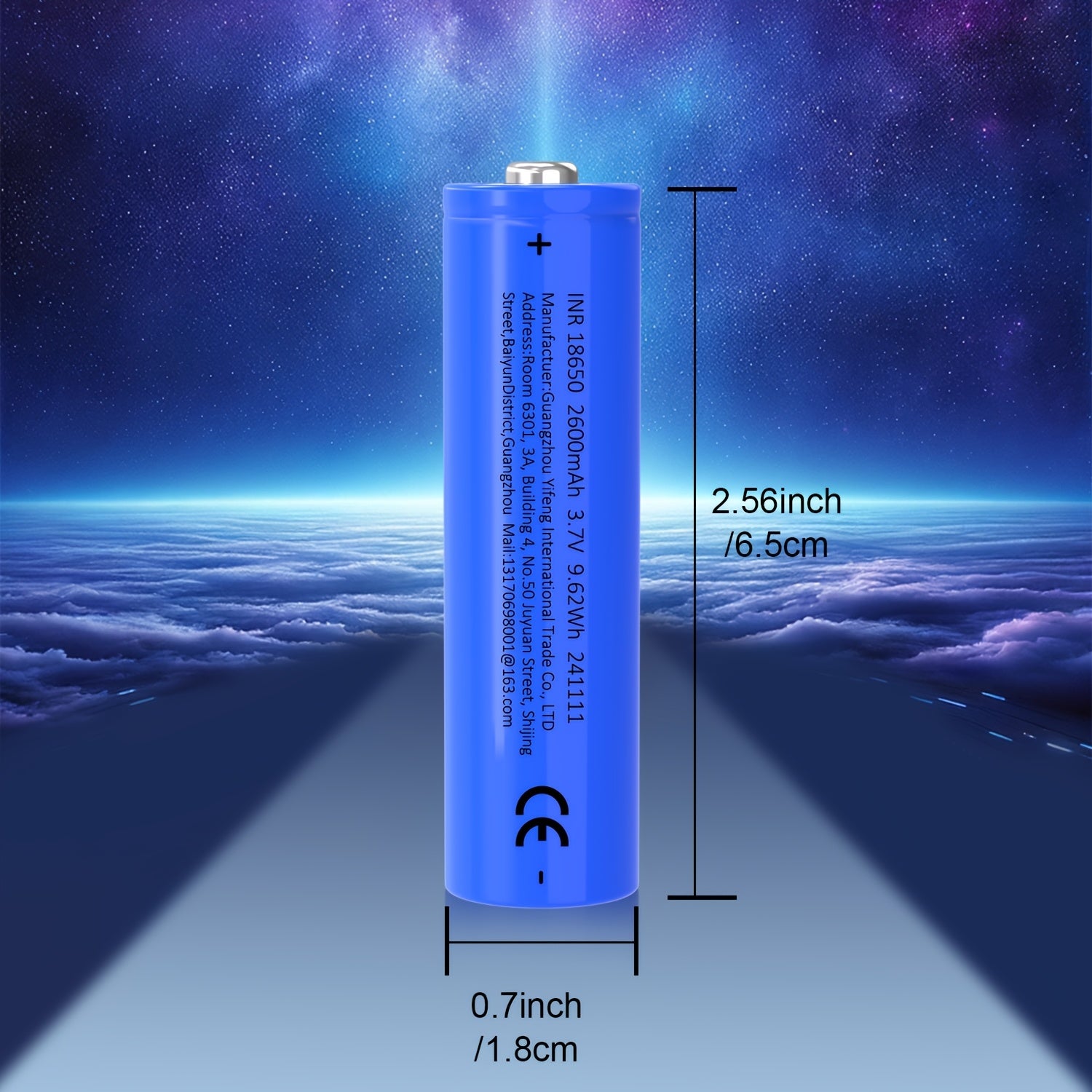 Rechargeable Lithium 18650 Battery for Electronics 3.7V 3000mAh