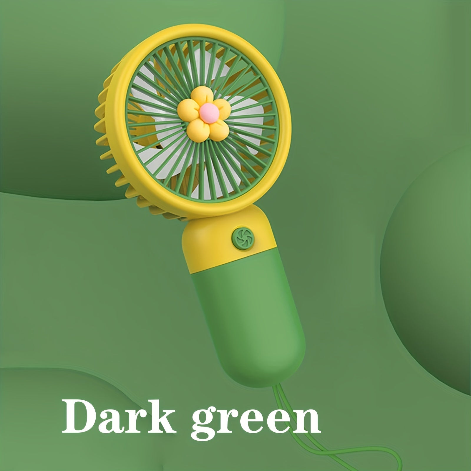 Mini Fan Portable Handheld Summer Flower Color Block USB Rechargeable