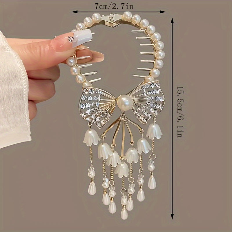 Hollow Iron Alloy Tassel Flower Hairpin Hair Clip Accessories