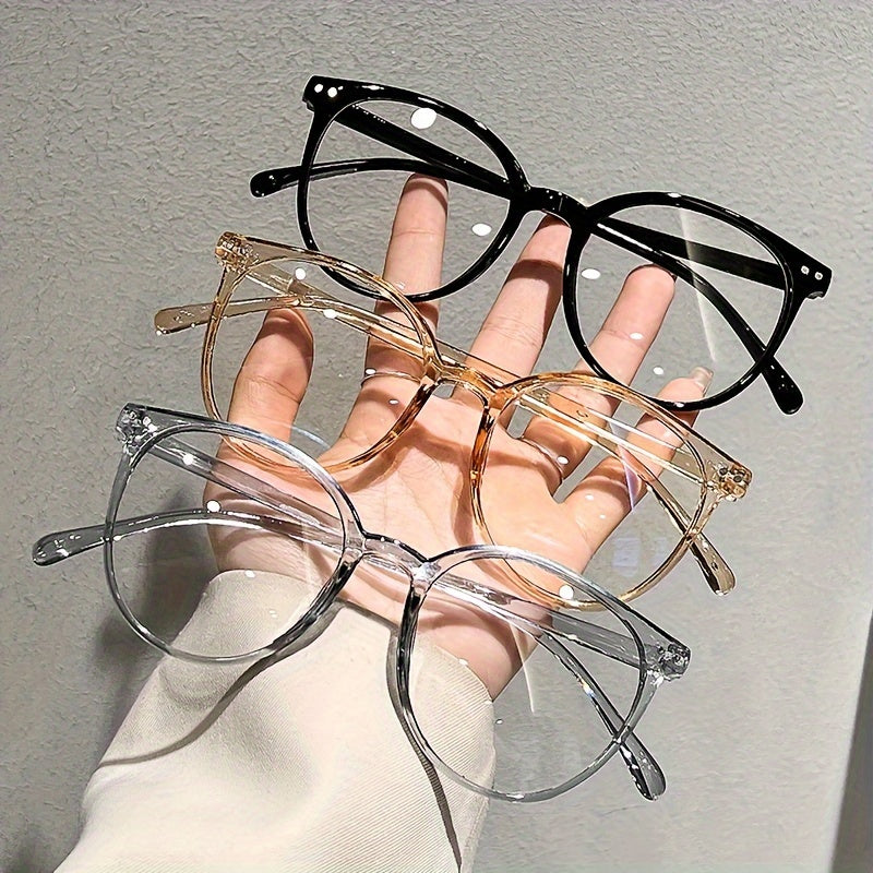 Unisex Clear Lens Glasses Round TR Frame Casual Computer Fashion Decorative