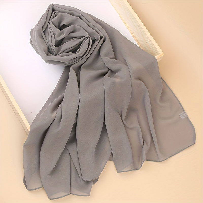 Ayollar uchun marvaridli hashamatli toʻliq rangli chiffon hijab turban sharf