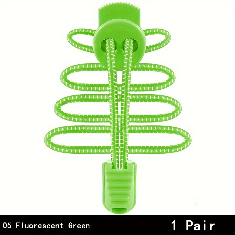 2 Pairs Elastic No Tie Shoelaces for Adults Sports Sneakers Rope Laces