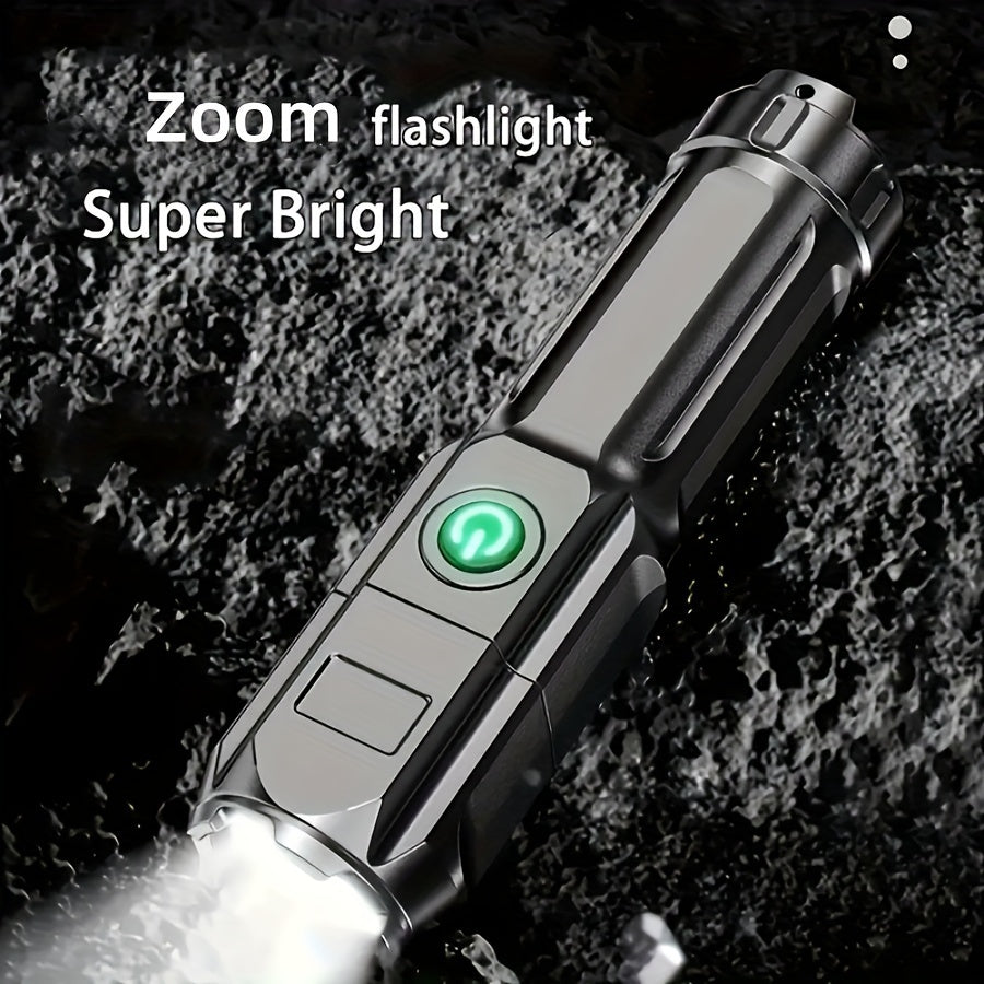 Portable LED Flashlight with USB Charging 800mAh Battery for Outdoor and Home Use