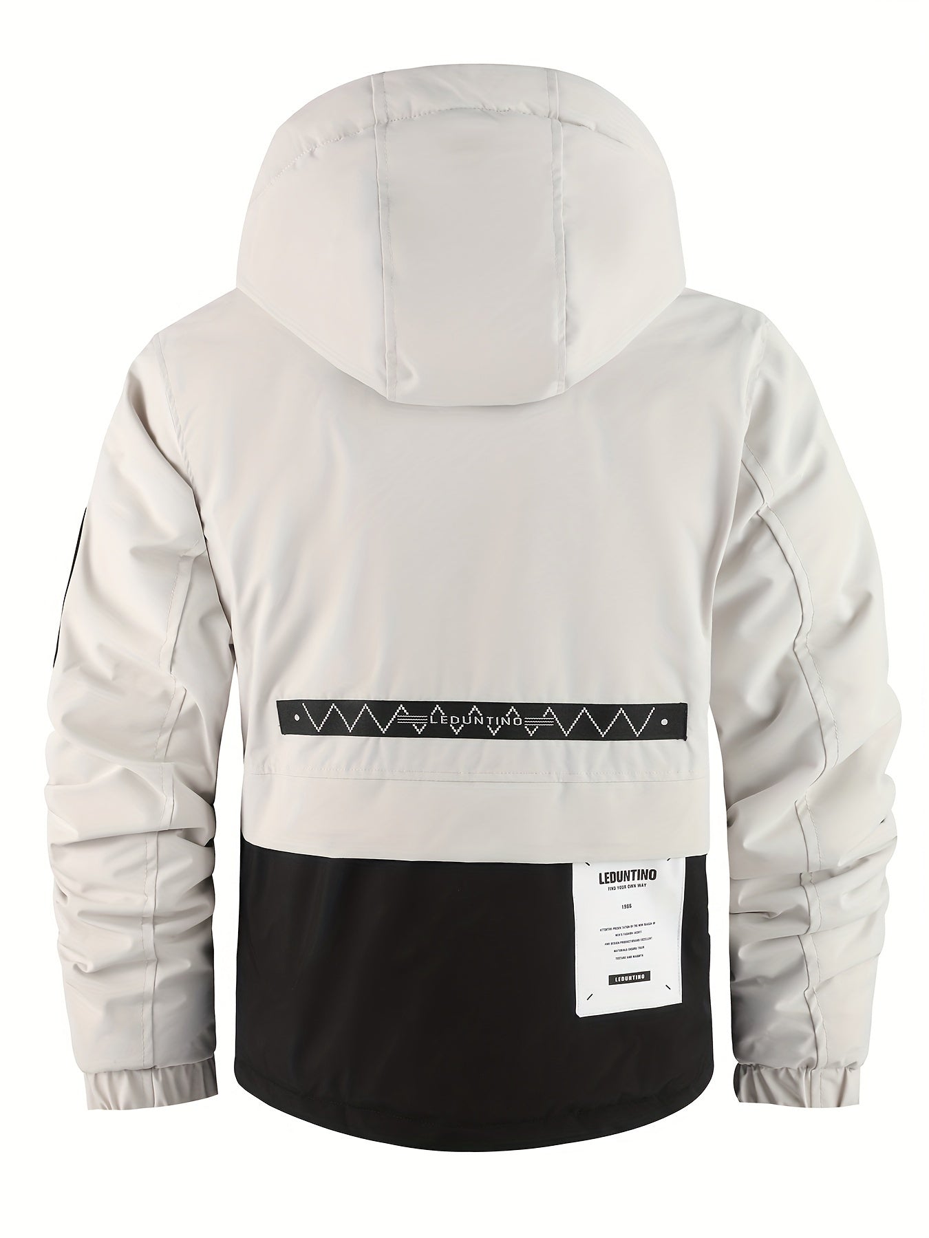 Men's Windproof Hooded Jacket with Detachable Hat Polyester Street Style with Multiple Pockets