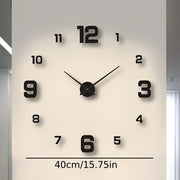 Modern Nordic Acrylic Wall Clock with Night Light 40cm Luminous Numbers Easy Installation for Living Room Bedroom