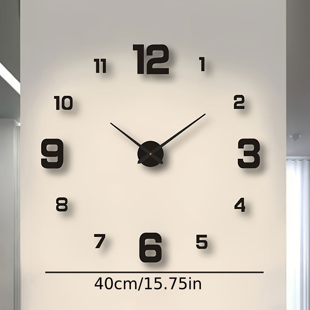 Modern Nordic Acrylic Wall Clock with Night Light 40cm Luminous Numbers Easy Installation for Living Room Bedroom