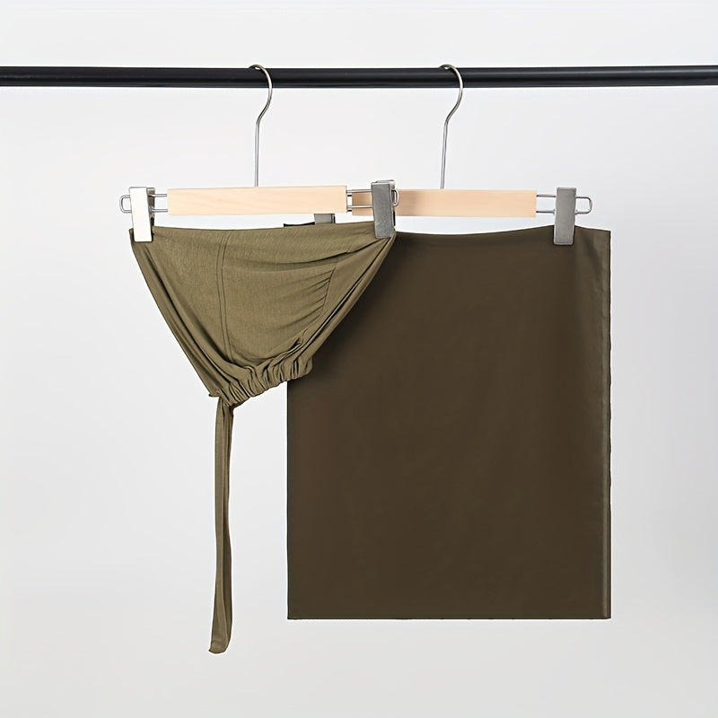 Set of Two Elastic Chiffon Undercap Scarves with Breathable Inner Hijab Cap and Sunscreen Hijab