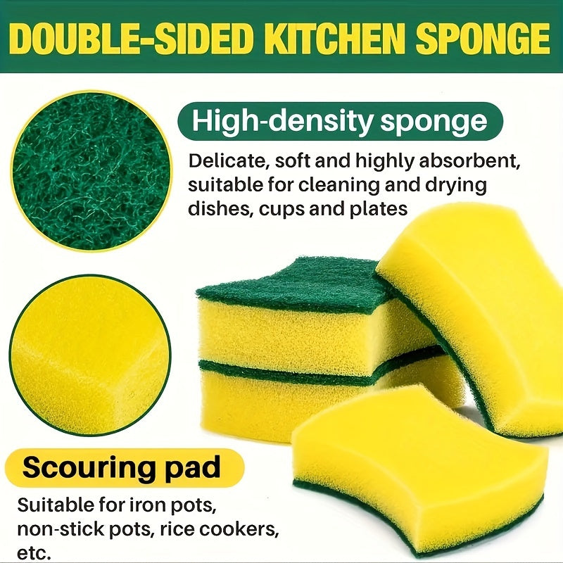 12/24 Pack Heavy-Duty Dual-Sided Melamine Sponge Scrubbers for Kitchen and Bathroom Cleaning