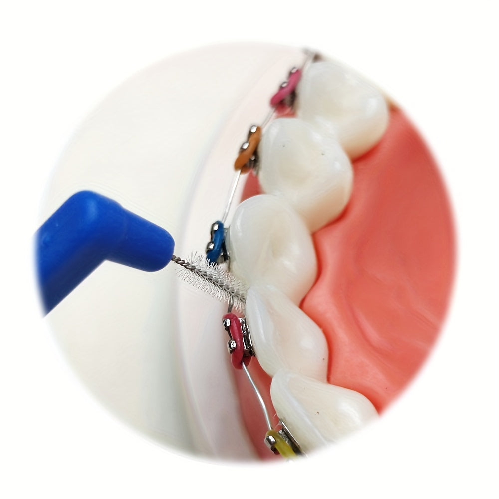 30 Pcs Angled Interdental Brushes Durable PE Ergonomic Handle Multi-Color