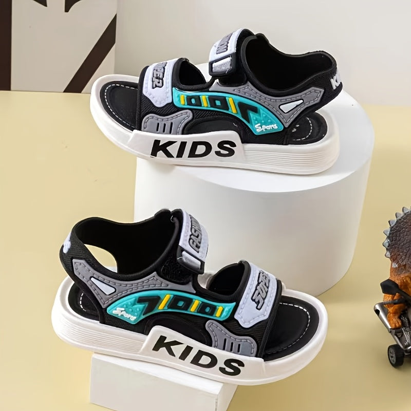 Boys' Open-Toe Sandals Adjustable Straps Indoor Outdoor PVC Microfiber Non-Slip