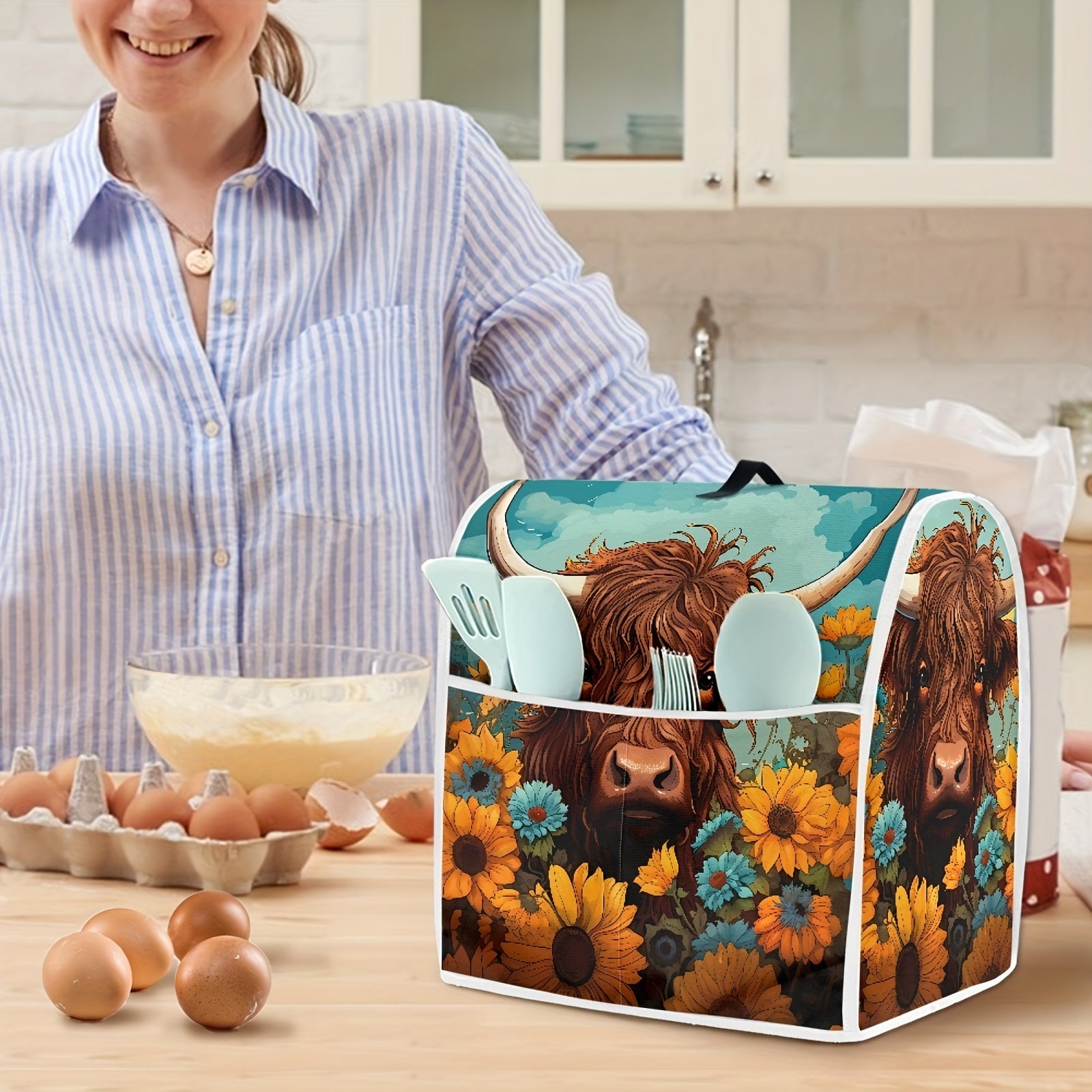 Gulbahor, Highland buqa va Qo'ylar naqshli mikser qopqog'i, yuviladigan chang va antistatik himoya