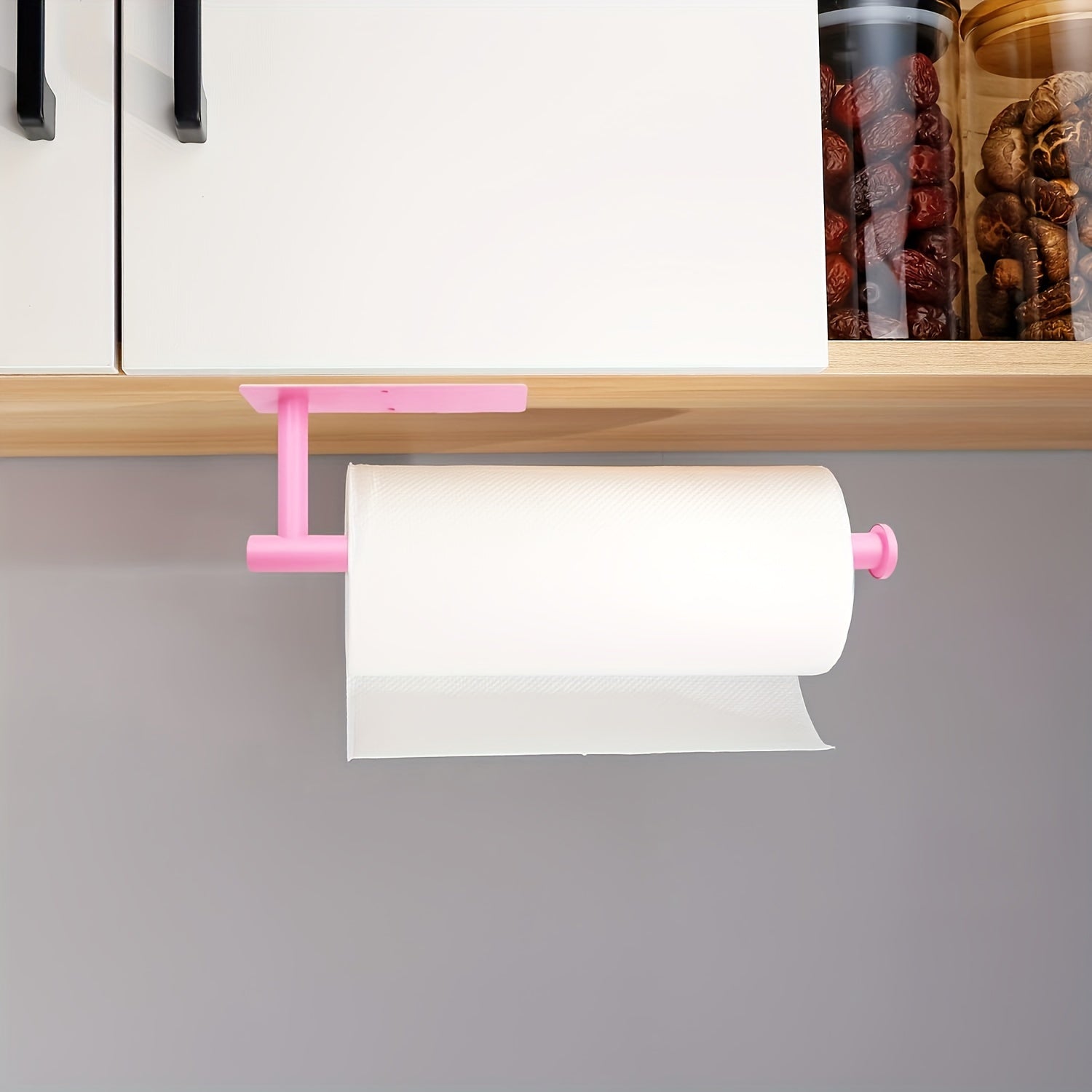 Porta toallas de papel de acero inoxidable negro, montaje en pared o adhesivo para cocina y baño