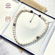Women's Freshwater Pearl Necklace Natural White Elegant Gift Box