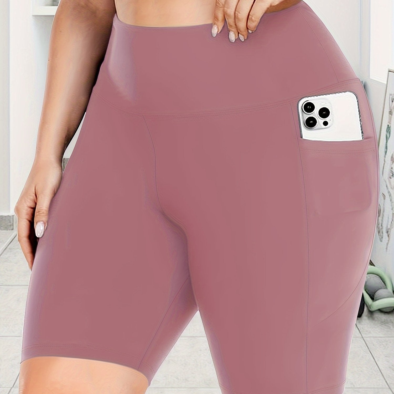 Women's High Waist Crescent Pocket Pants Drainage Style Large Size