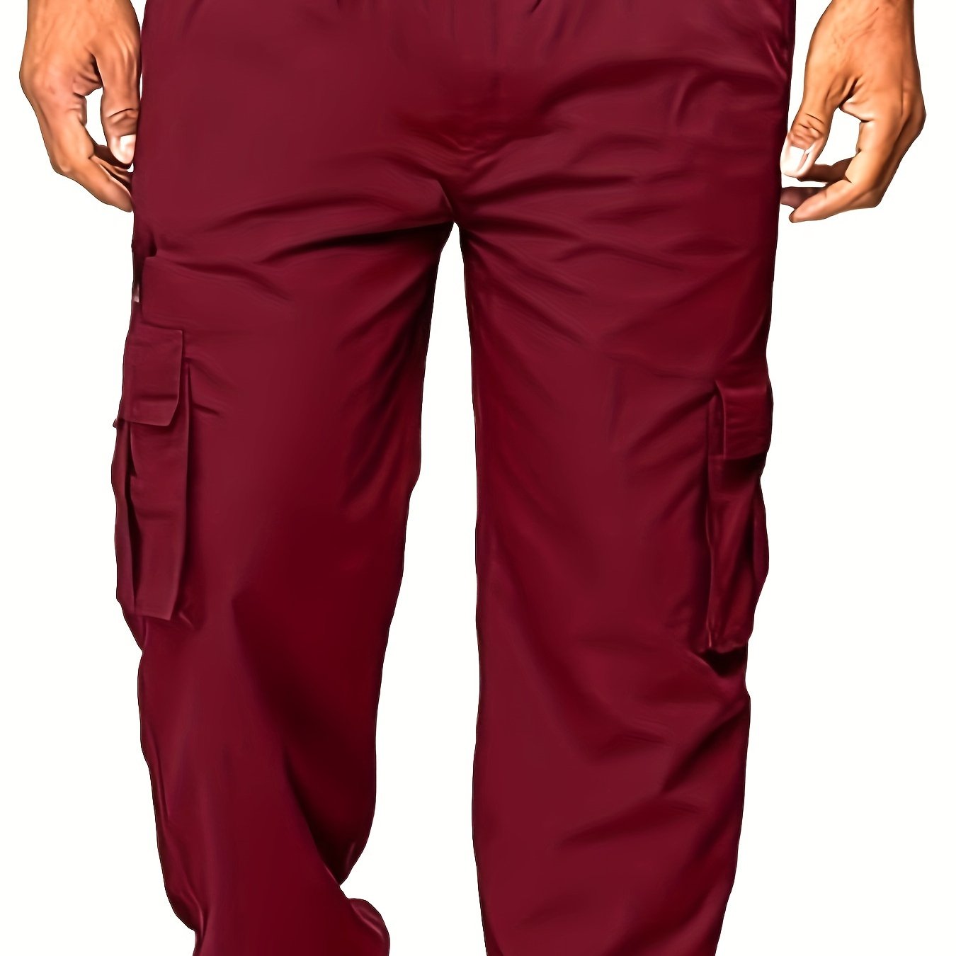 Oversized Cargo Pants for Big and Tall Men with Side Pockets Polyester Casual Spring Summer