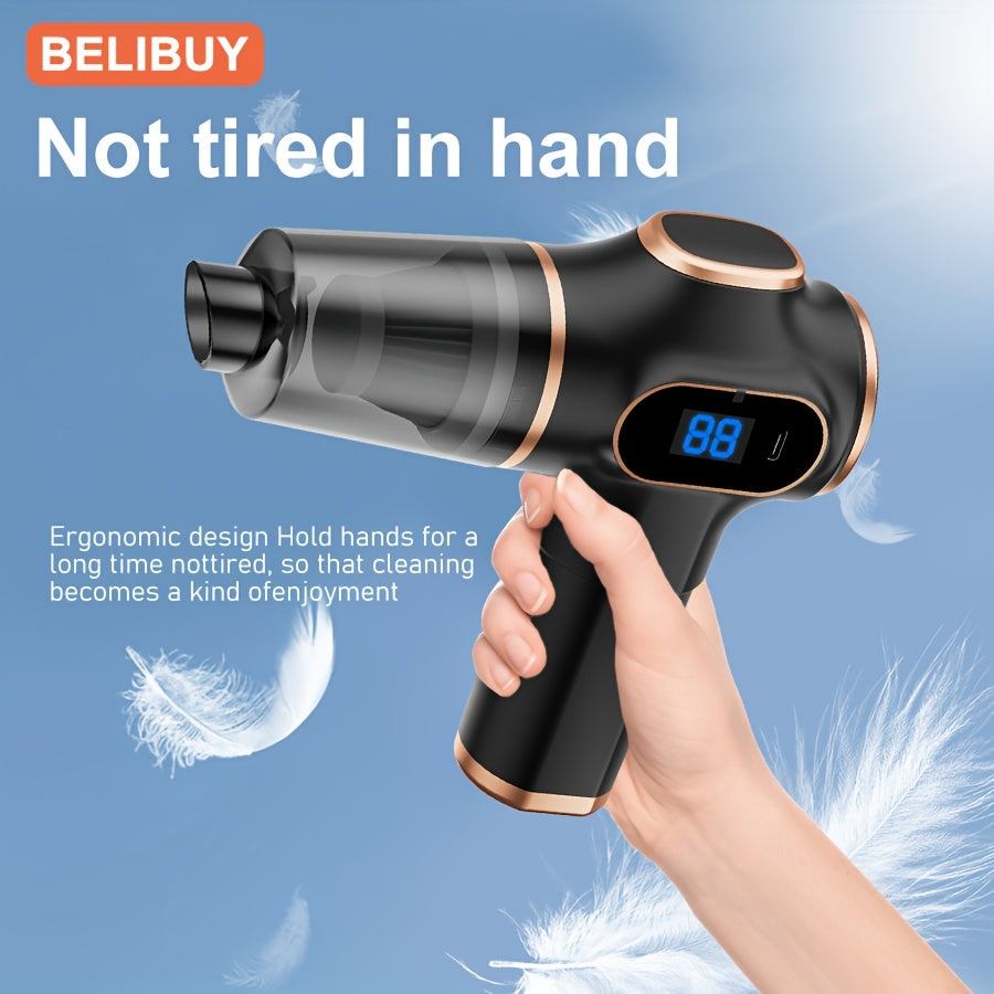 Portable Car Vacuum Cleaner 2-in-1 Lightweight Rechargeable with Multiple Tools