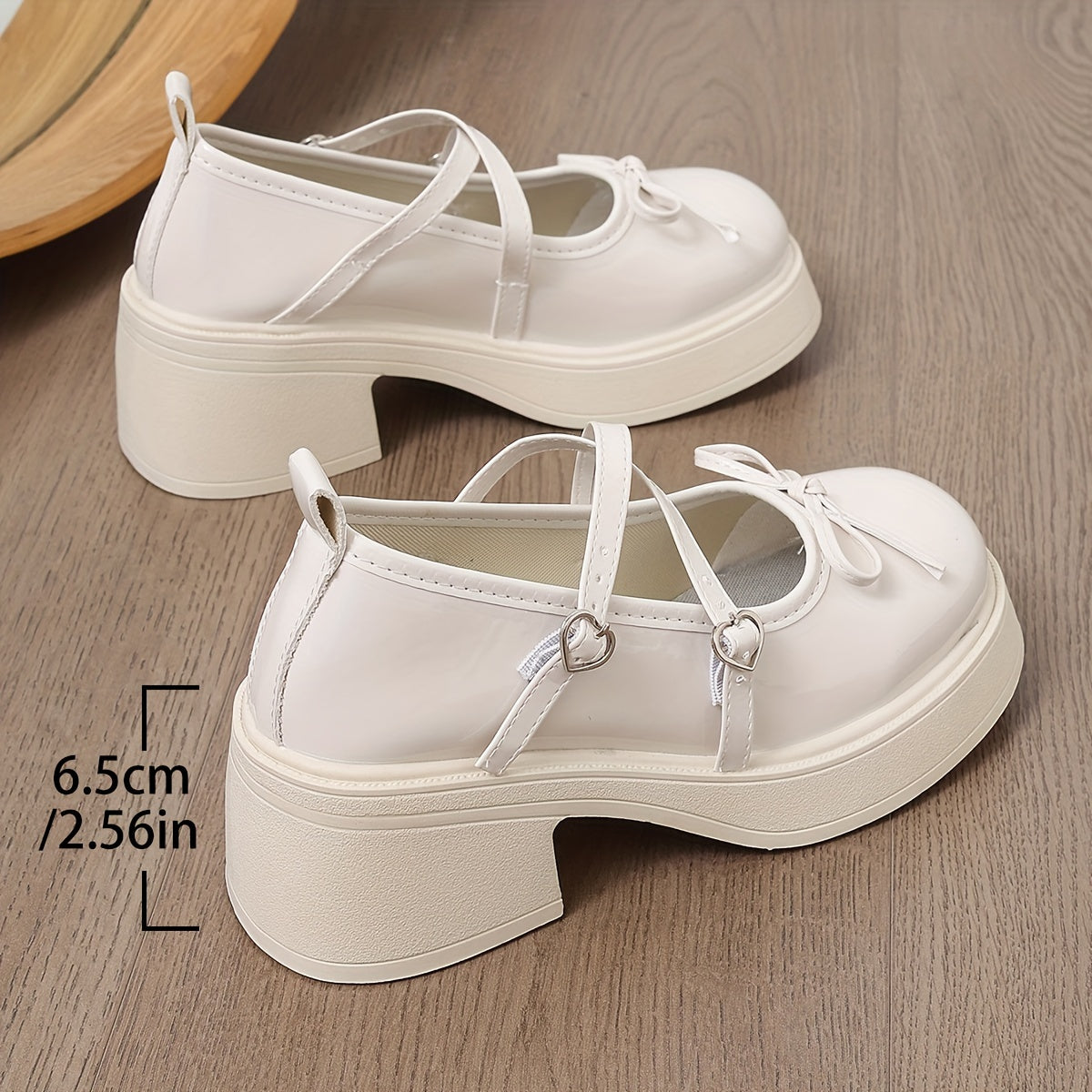 Women's Chunky High Heel Shoes Japanese Korean Style Mary Jane Black Leather