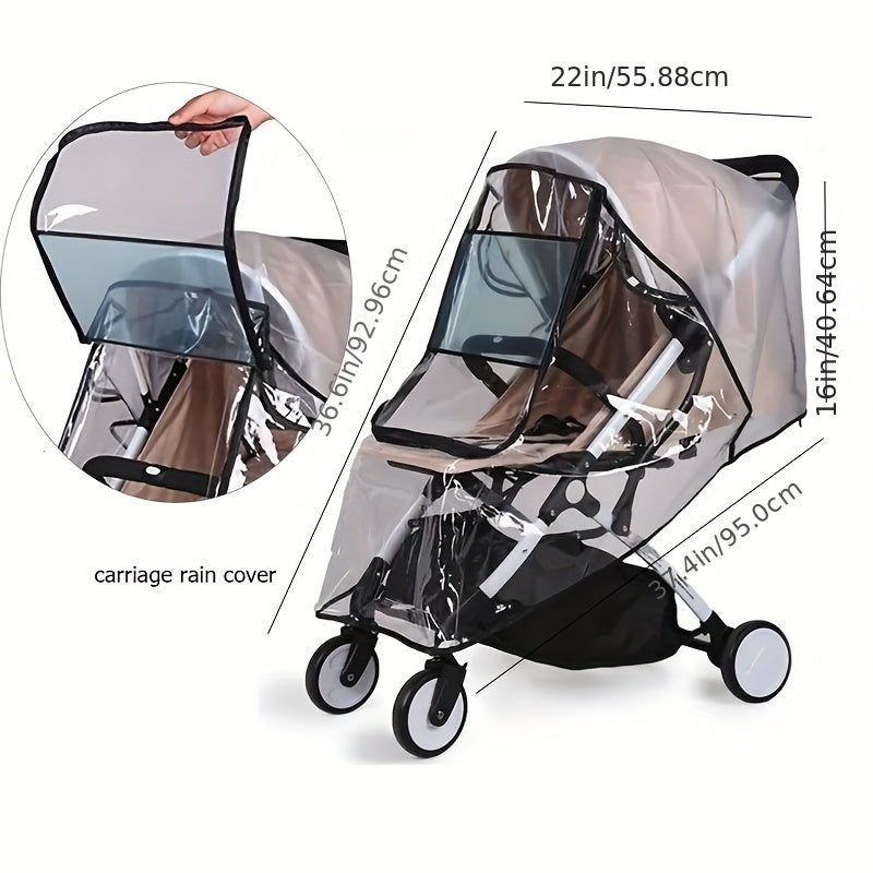 Stroller Rain Cover Waterproof Windproof Dust Shield for Baby Travel