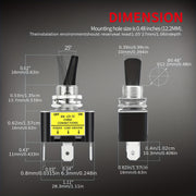 2 piezas interruptor de palanca LED de 30A para coche, barco, autocaravana, SPST ON Off con luz azul y roja