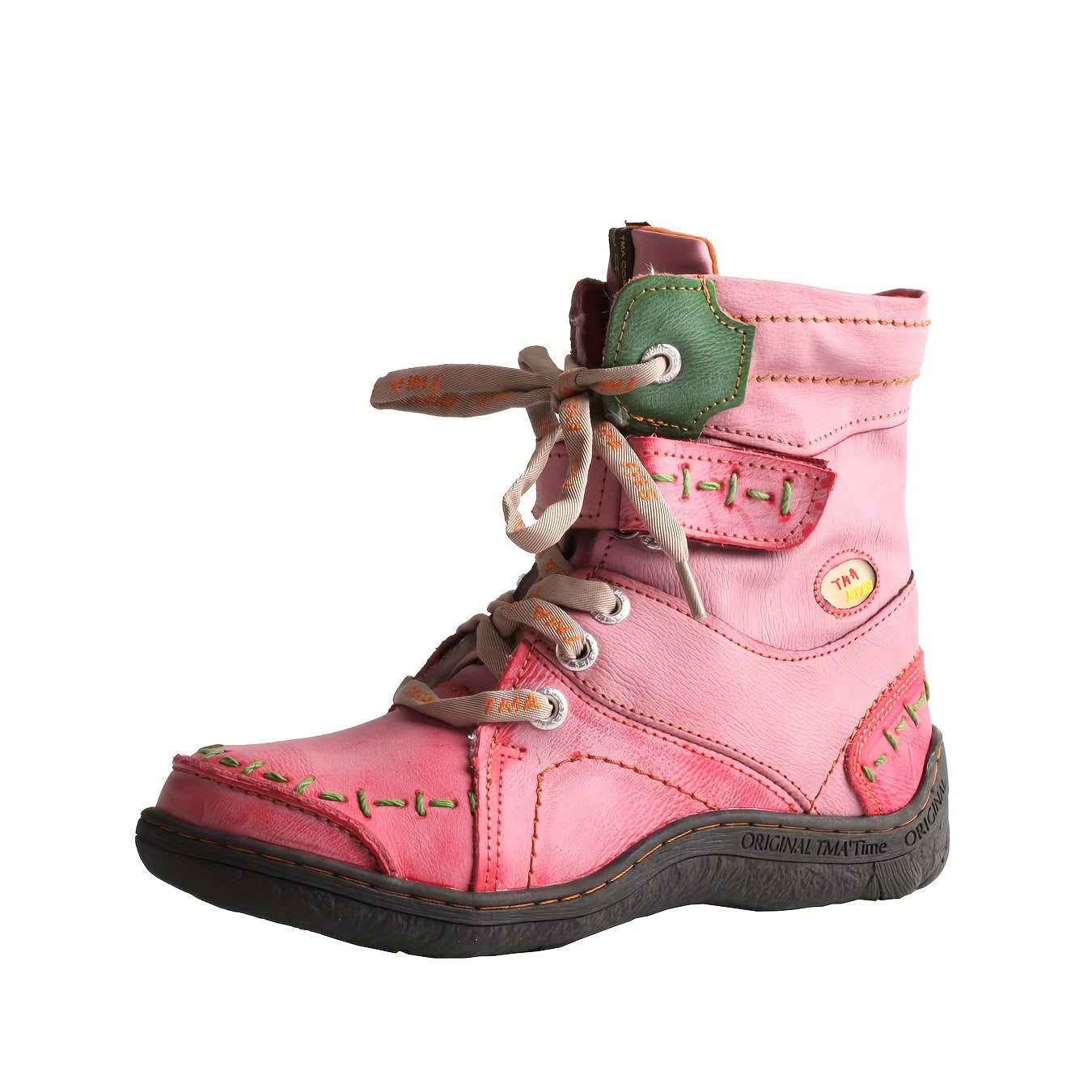 Women's Fleece-Lined Winter Ankle Boots with Lace-Up Flat Heel