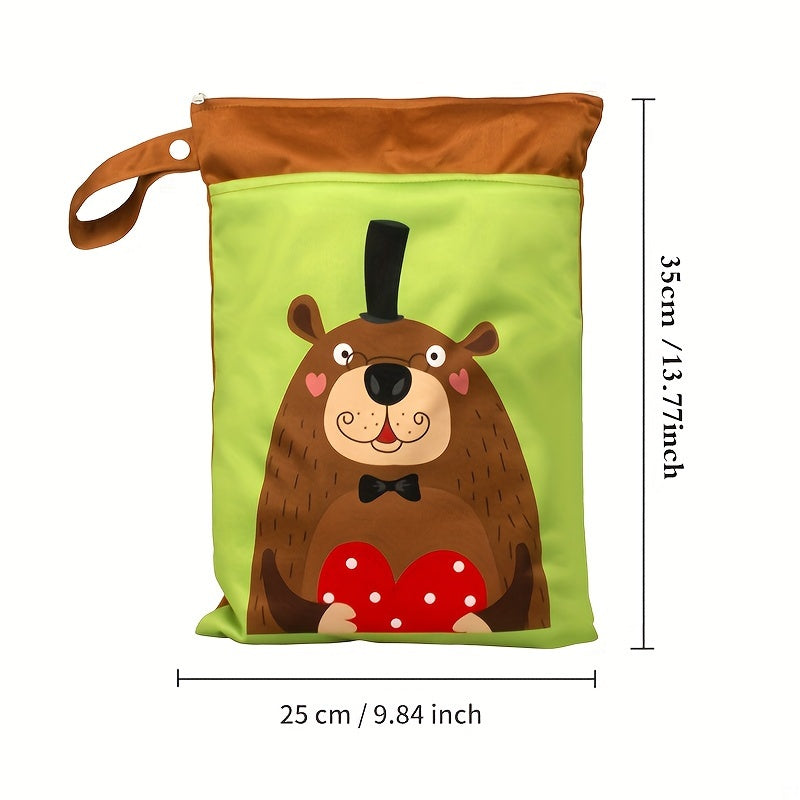 Waterproof Animal Print Wet Bag Washable Diaper Nappy Bag Travel Beach Organizer