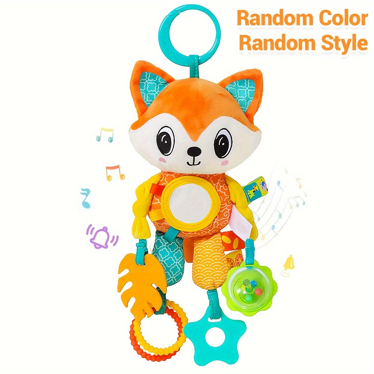 Baby Rattle Toy for 0-3 Years Textile Cartoon Animal Stroller and Car Seat Accessory